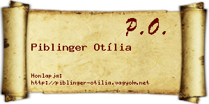 Piblinger Otília névjegykártya
